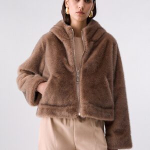 Pelliccia reversibile liu jo con cappuccio