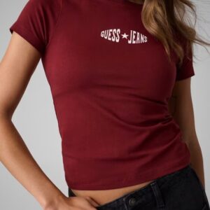 T-shirt guess stampa davanti taglio slim
